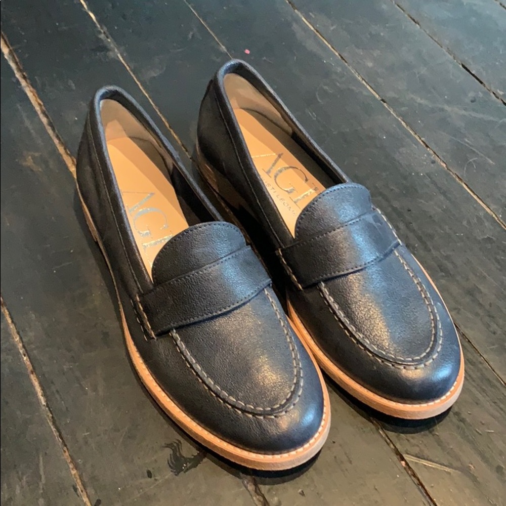 Brand new AGL blue leather loafers size 37